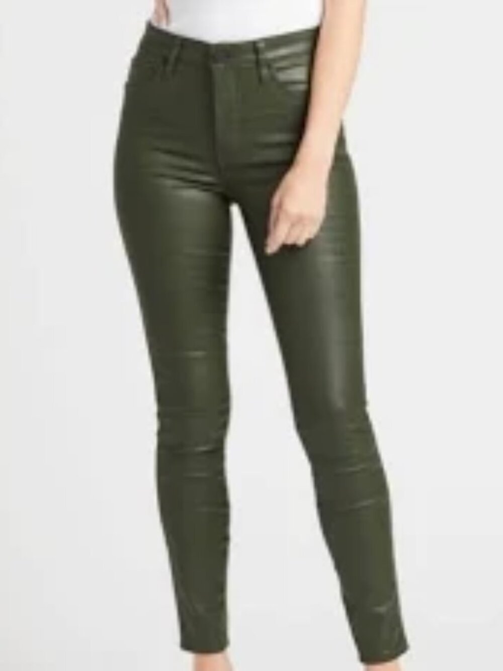 Kut From The Kloth Fab Ab Mia Skinny coated Jeans Loden Green Size 4